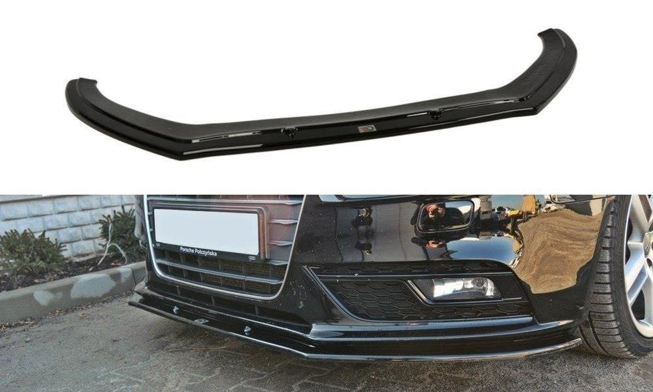 Spoiler anteriore V.1 Audi A4 B8 FL nero lucido