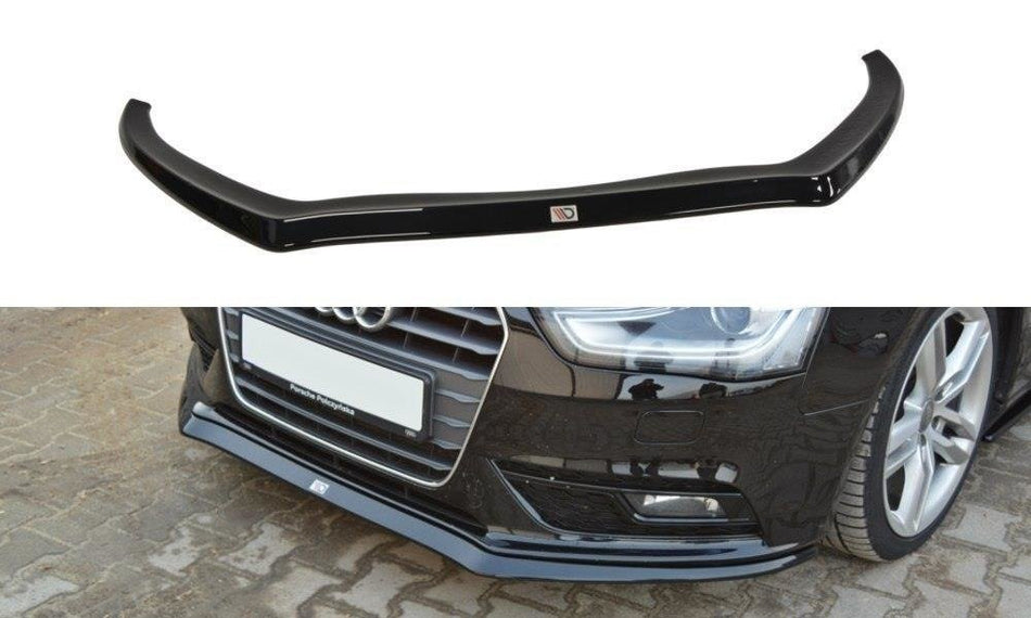 Spoiler anteriore V.2 Audi A4 B8 FL nero lucido