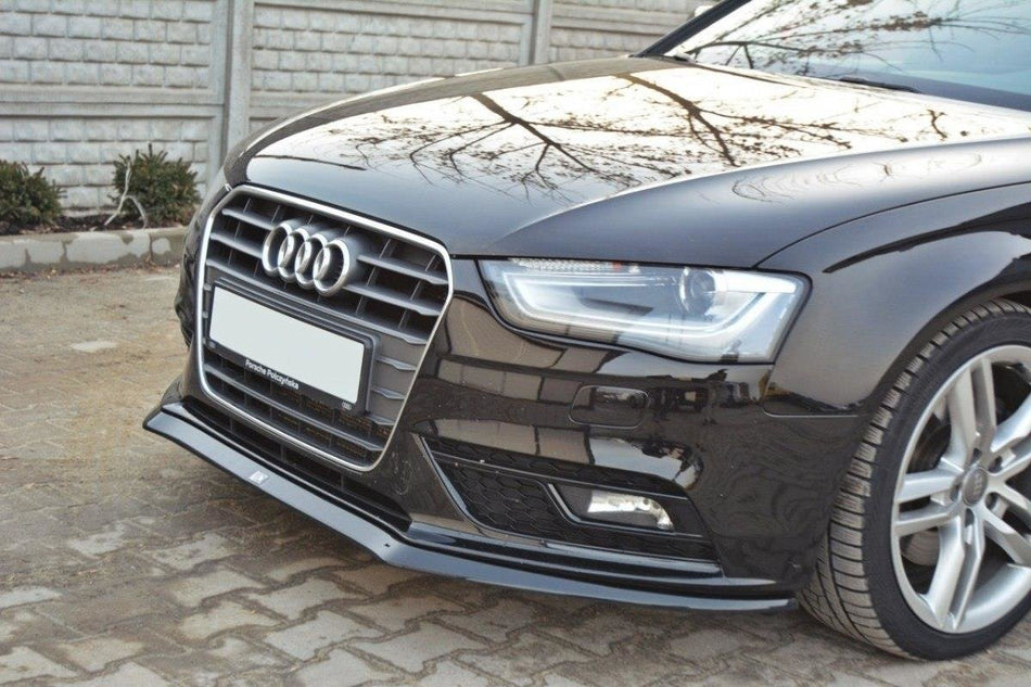 Spoiler anteriore V.2 Audi A4 B8 FL nero lucido