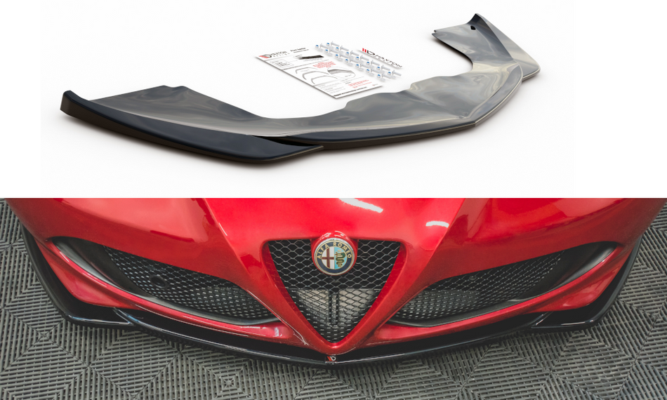Spoiler anteriore labbro Alfa Romeo 4C nero lucido