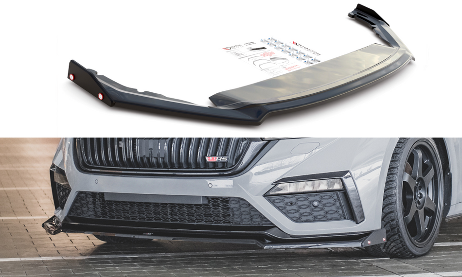 Spoiler anteriore V.2 + alette Skoda Octavia RS Mk4