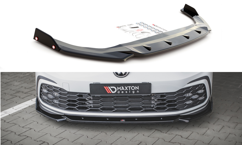 Spoiler anteriore V.2 + alette Volkswagen Golf 8 GTI / R-Line