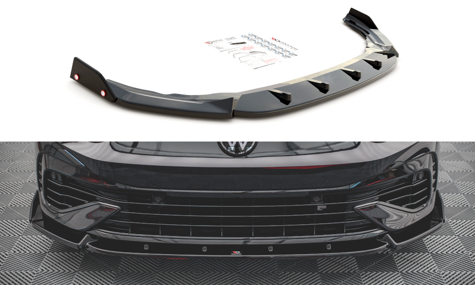 Spoiler anteriore V.2 + alette Volkswagen Golf R Mk8