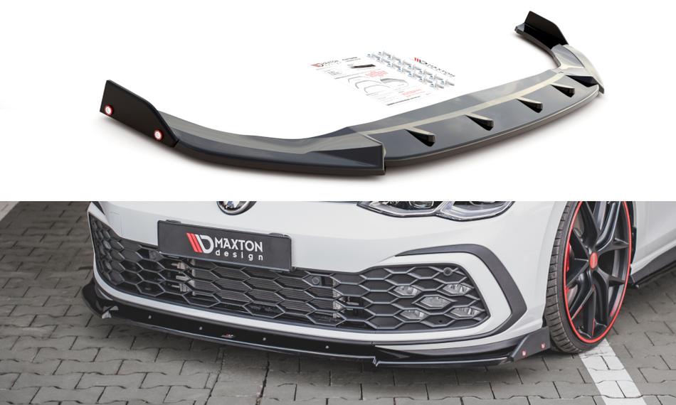 Spoiler anteriore V.3 + alette anteriori Volkswagen Golf 8 GTI / R-Line
