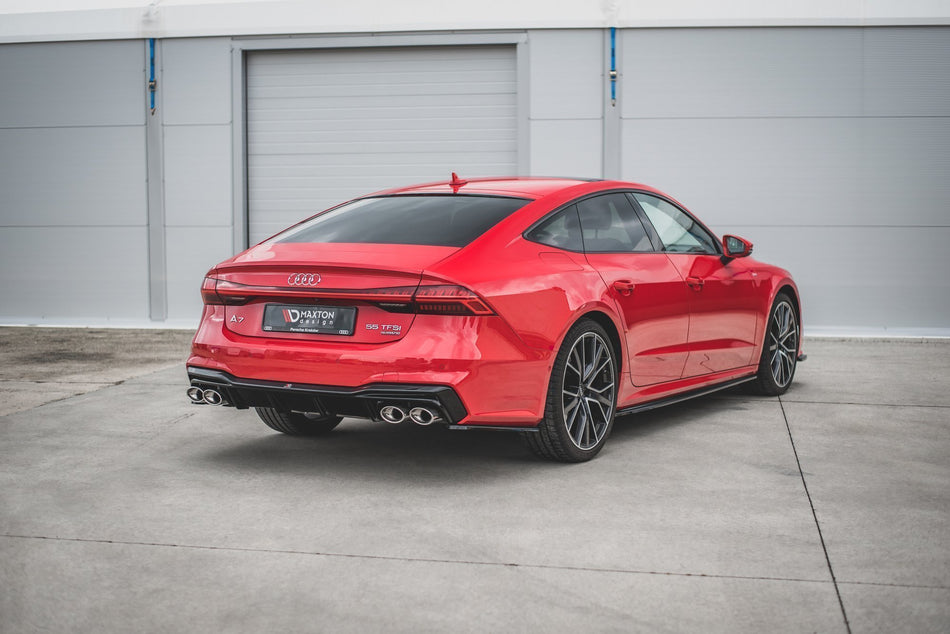 Heckdiffusor + Endschalldampfer Sportauspuff Attrappe Audi A7 C8 S-Line