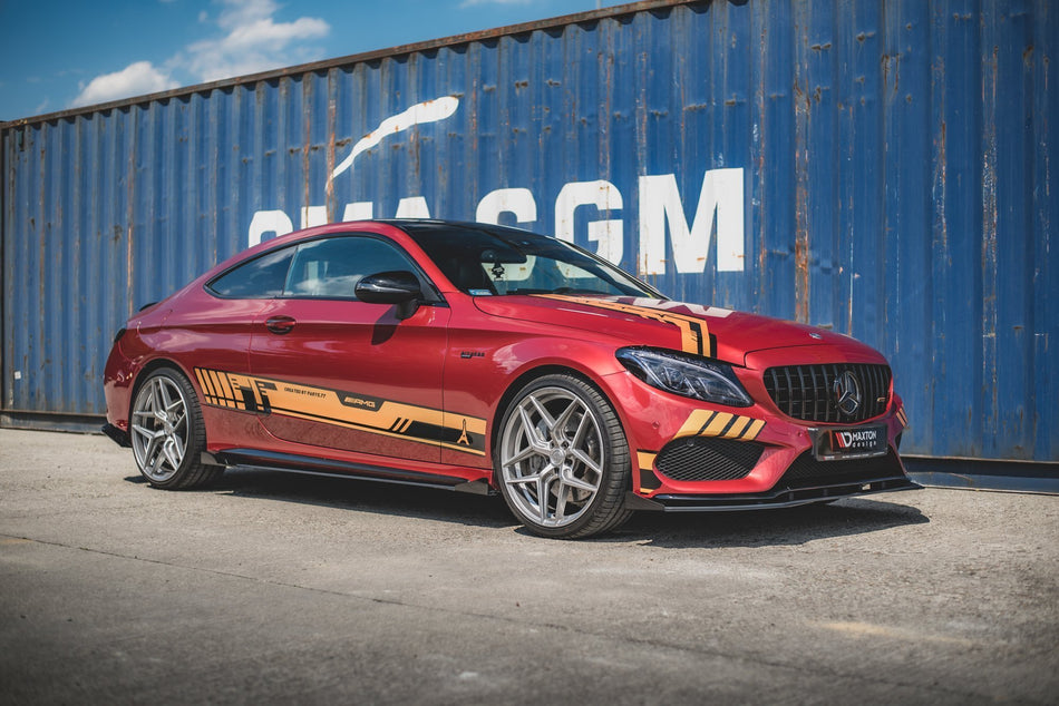 Street Pro Seitenschweller Ansatz Cup Leisten für Mercedes-AMG C43 Coupe C205