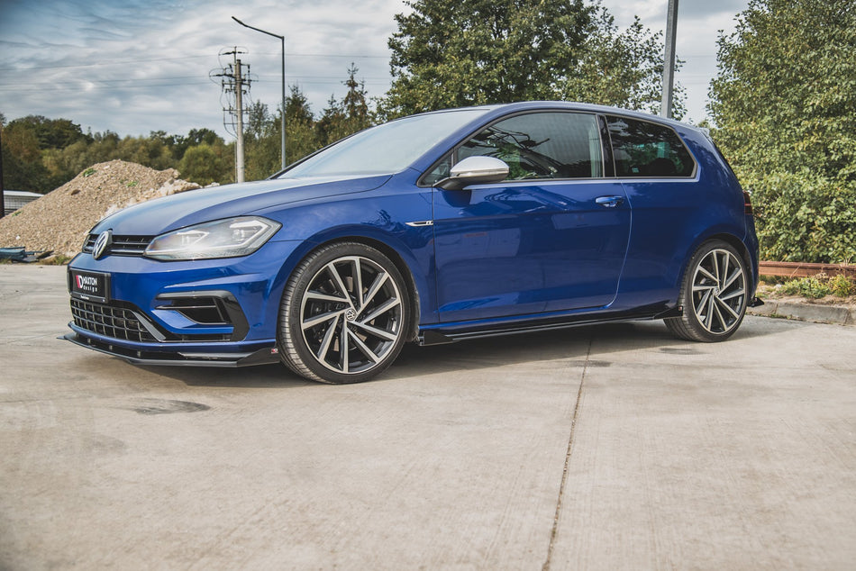 Street Pro Seitenschweller Ansatz Cup Leisten für VW Golf 7 R / R-Line Facelift