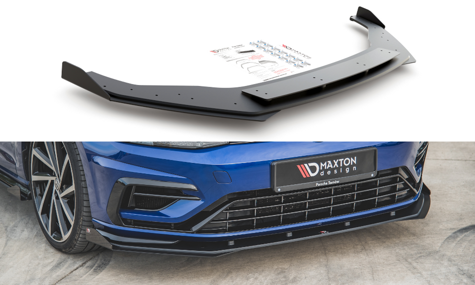 Spoiler anteriore Racing Durability + paraurti, alette, ali, canard anteriori VW Golf 7 R / R-Line Facelift