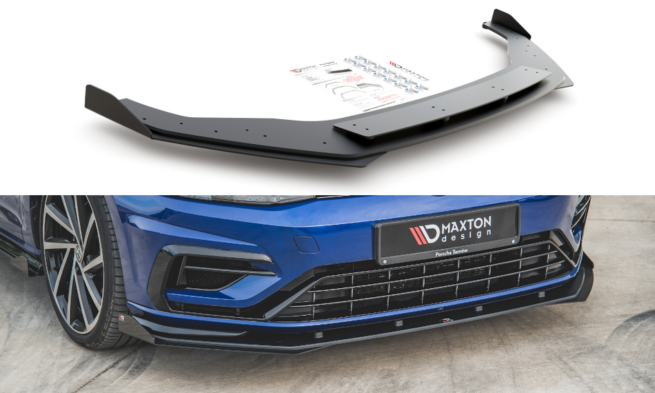 Racing Haltbarkeit Frontspoiler Lippe + Stossstangen Flaps Wings vorne Canards VW Golf 7 R / R-Line Facelift