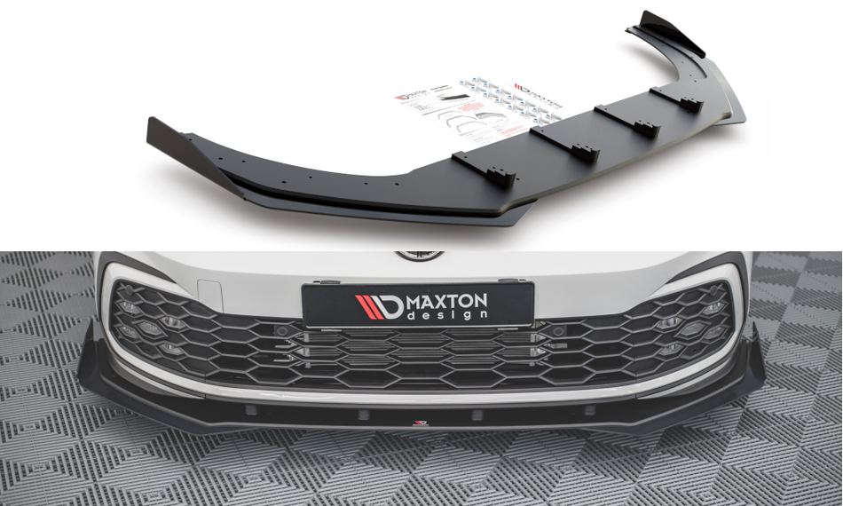 Spoiler anteriore Racing Durability + paraurti, alette, ali, canard anteriori Volkswagen Golf 8 GTI / R-Line