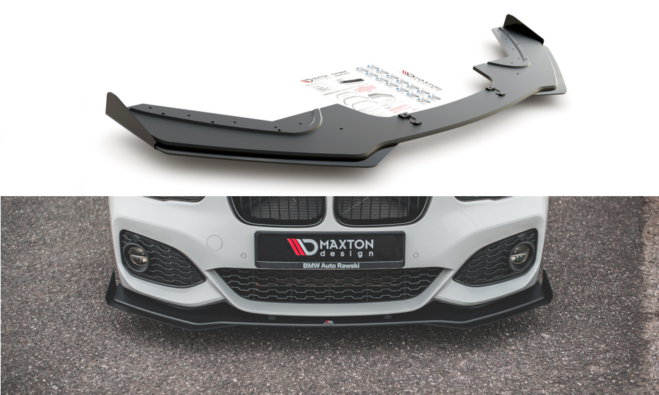 Racing Haltbarkeit Frontspoiler Lippe V.3 + Stossstangen Flaps Wings vorne Canards BMW 1 F20 M-Pack Facelift / M140i