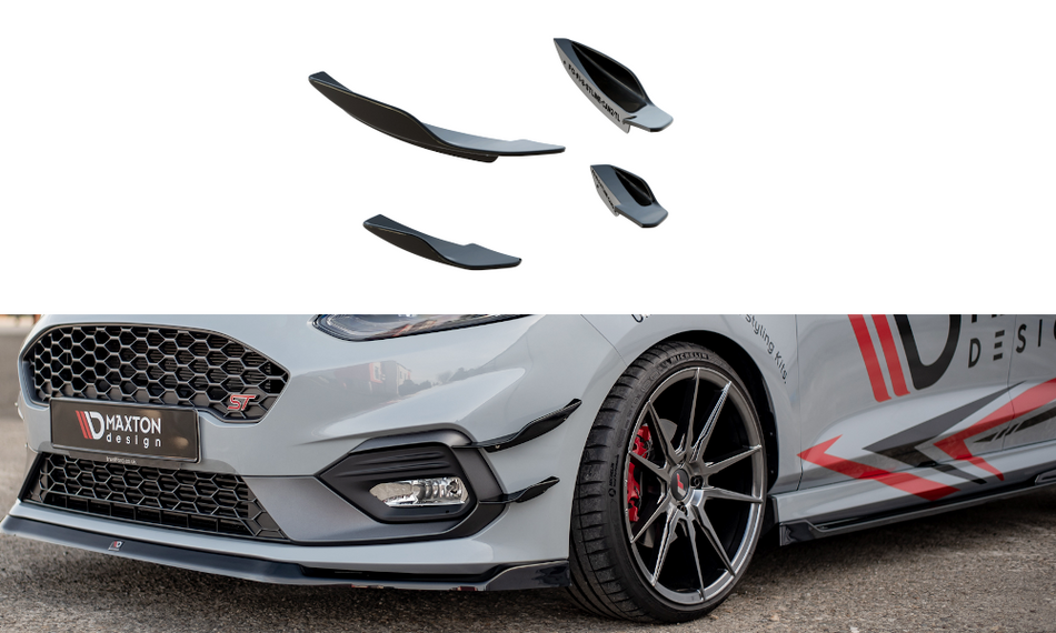 Stoßstangen Flaps Wings vorne Canards V.2 für Ford Fiesta Mk8 ST / ST-Line