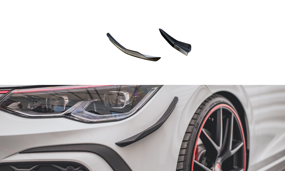 Stoßstangen Flaps Wings vorne Canards für Volkswagen Golf 8 GTI / R-Line