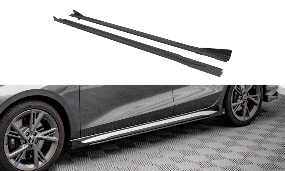 Street Pro Seitenschweller + Flaps Audi S3 / A3 S-Line 8Y