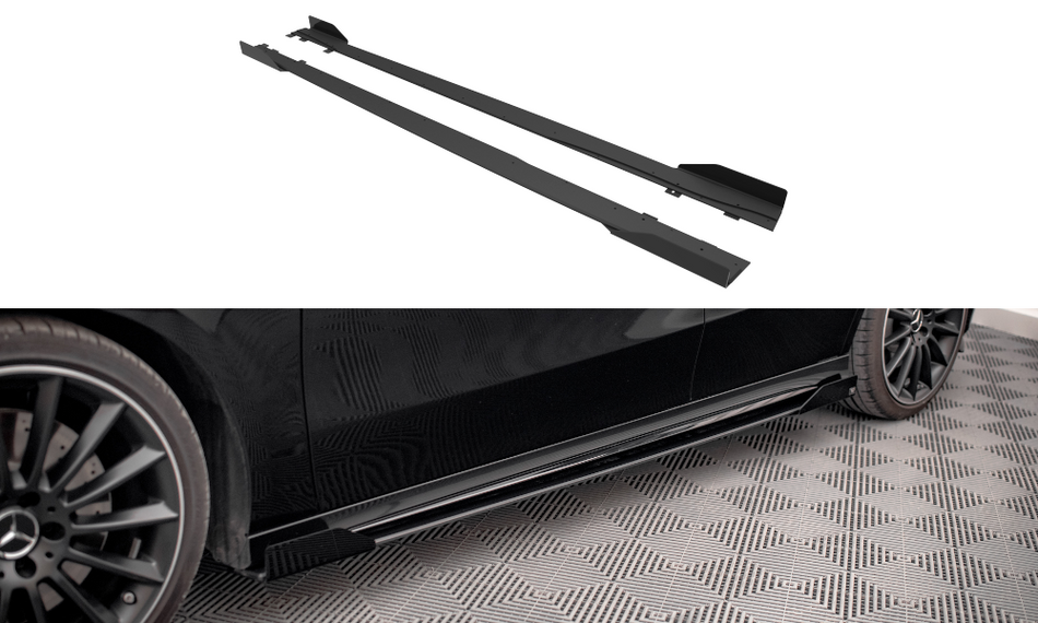 Street Pro Seitenschweller + Flaps Mercedes A35 AMG / AMG-Line Aero Pack W177