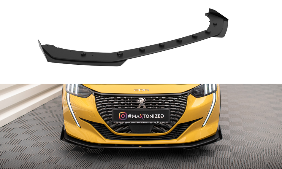 Becquet avant Street Pro + bavettes avant + bavettes avant Peugeot 208 GT Mk2