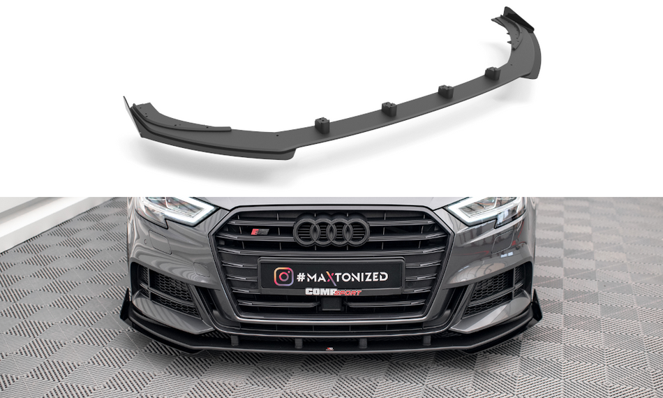 Becquet Avant + Pare-Chocs Flaps Ailes Avant Canards V.1 + Flaps Audi S3 / A3 S-Line Sportback 8V Facelift