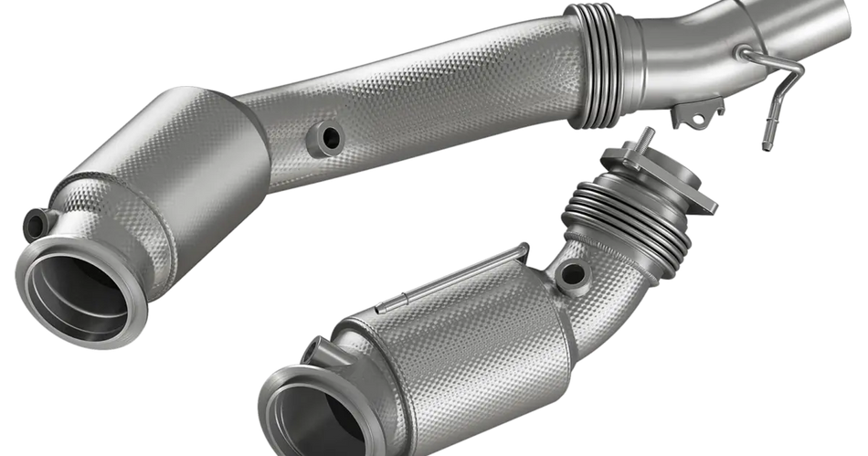 Grail Sportauspuff Anlage HJS ECE Downpipe fürBMW M2 / M4 S55 (OPF) Ø 80/65 mm mit ECE-Zulassung (90822040)