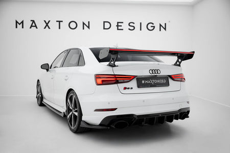 Carbon Heckspoiler With External Brackets Uprights + LED Audi A3 / A3 S-Line / S3 / RS3 Sedan 8V / 8V Facelift