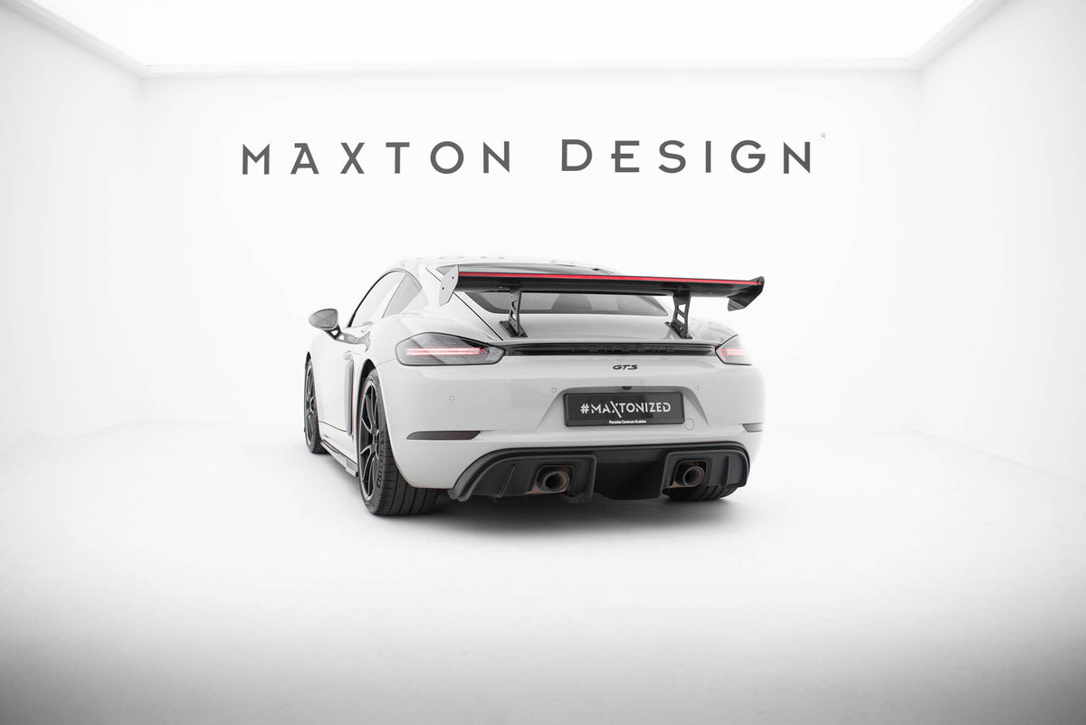 Carbon Heckspoiler With Internal Brackets Uprights V.1 + LED Porsche 718 Cayman 982C