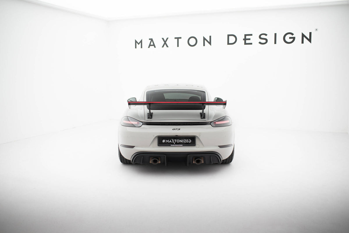 Carbon Heckspoiler With Internal Brackets Uprights V.1 + LED Porsche 718 Cayman 982C