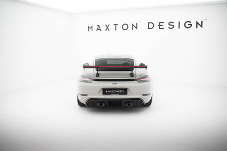 Carbon Heckspoiler With Internal Brackets Uprights V.1 + LED Porsche 718 Cayman 982C