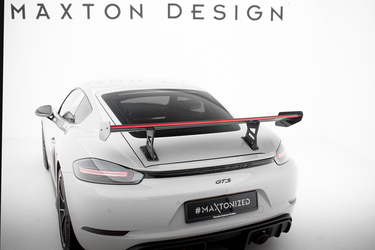 Carbon Heckspoiler With Internal Brackets Uprights V.1 + LED Porsche 718 Cayman 982C