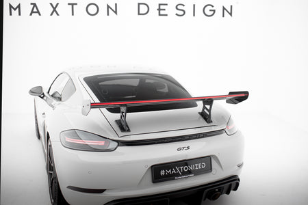 Carbon Heckspoiler With Internal Brackets Uprights V.1 + LED Porsche 718 Cayman 982C