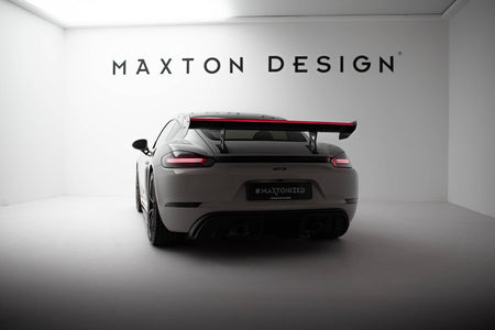 Carbon Heckspoiler With Internal Brackets Uprights V.1 + LED Porsche 718 Cayman 982C
