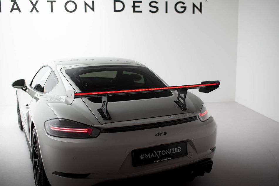 Carbon Heckspoiler With Internal Brackets Uprights V.1 + LED Porsche 718 Cayman 982C