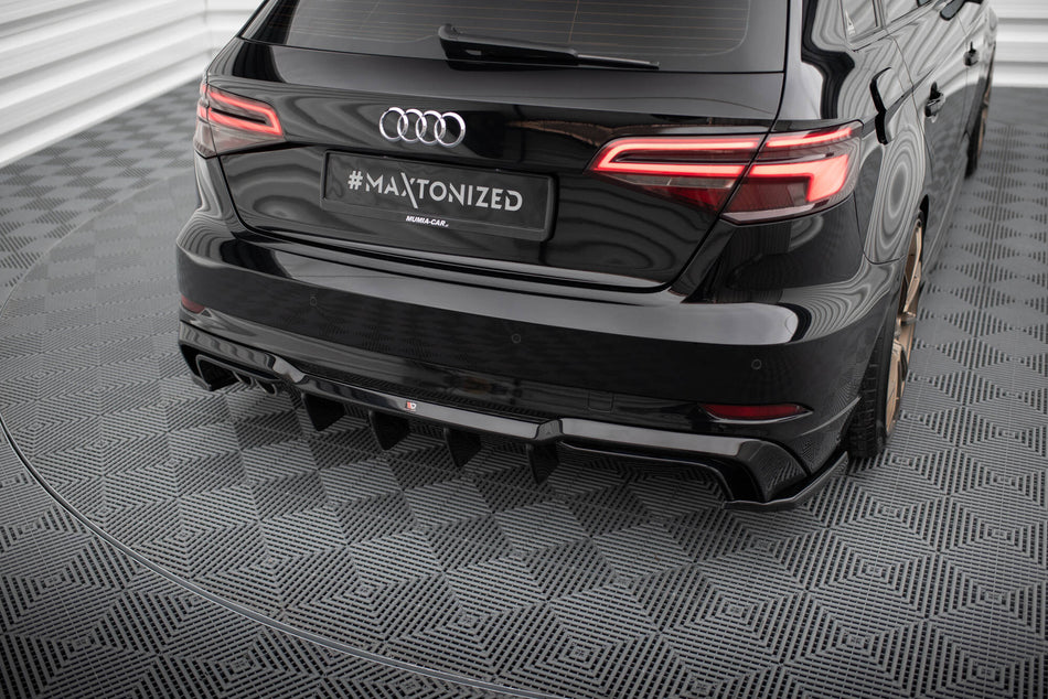 Heckdiffusor Audi A3 S-Line Sportback 8V Facelift (Version mit Doppelauspuff auf einer Seite)