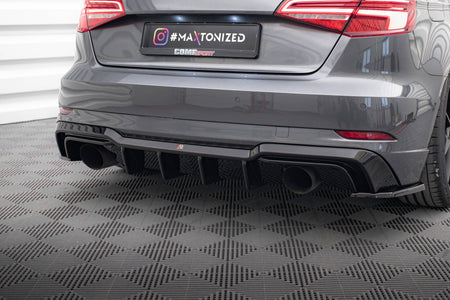 Heckdiffusor Audi A3 S-Line Sportback 8V Facelift (Version mit Einzelauspuff auf beiden Seiten)