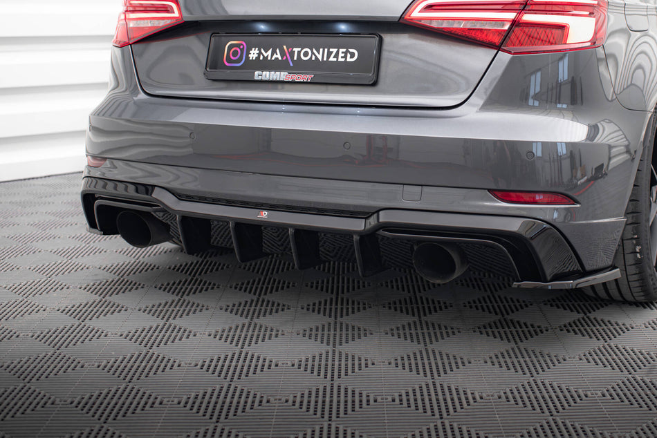 Heckdiffusor Audi A3 S-Line Sportback 8V Facelift (Version mit Einzelauspuff auf beiden Seiten)