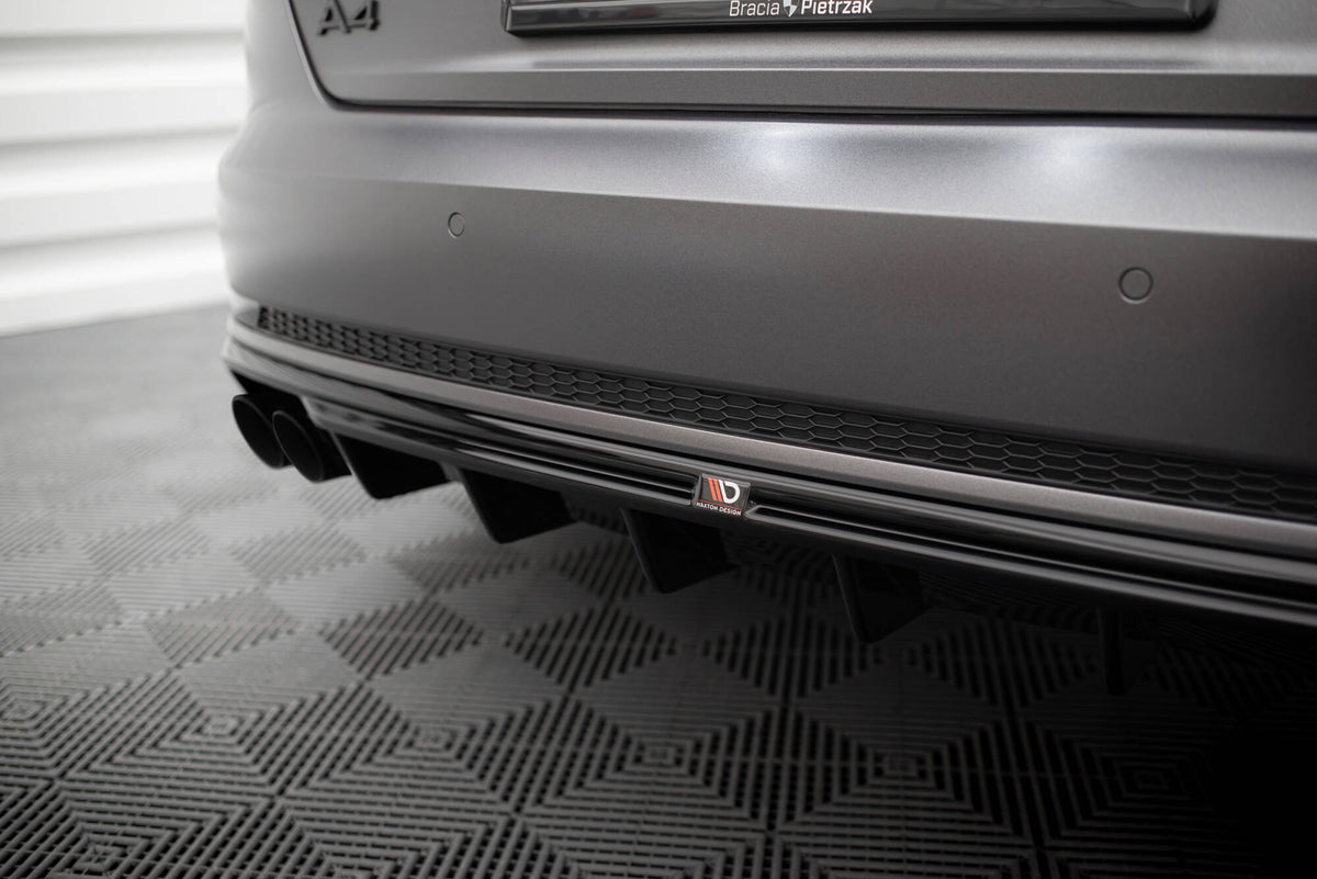 Heckdiffusor Audi A4 S-line B9 (Version mit einseitigem Doppelauspuffendrohr)