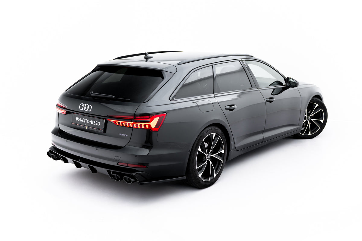 Heckdiffusor + Endschalldampfer Sportauspuff Attrappe Audi A6 Sedan / Avant C8 / C8 Facelift