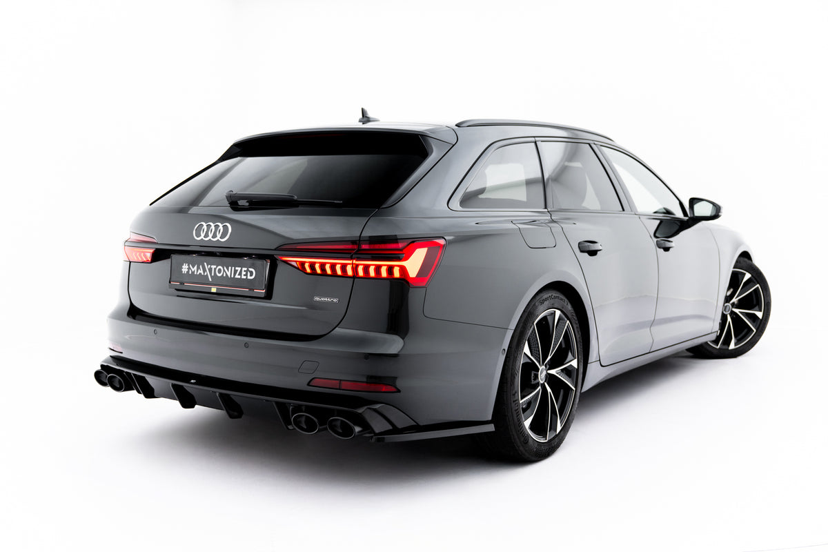 Heckdiffusor + Endschalldampfer Sportauspuff Attrappe Audi A6 Sedan / Avant C8 / C8 Facelift