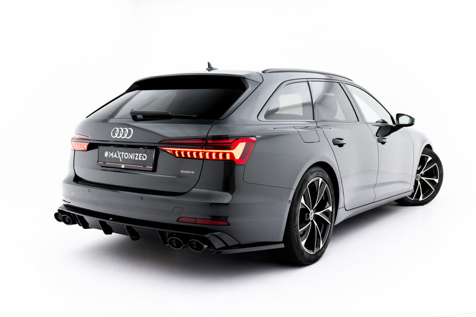 Heckdiffusor + Endschalldampfer Sportauspuff Attrappe Audi A6 Sedan / Avant C8 / C8 Facelift