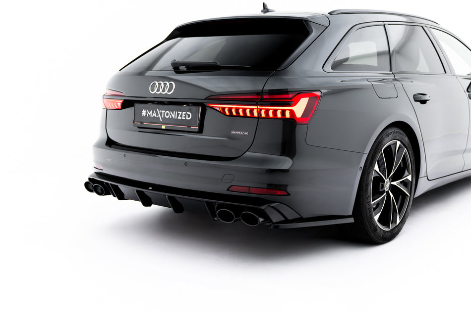 Heckdiffusor + Endschalldampfer Sportauspuff Attrappe Audi A6 Sedan / Avant C8 / C8 Facelift