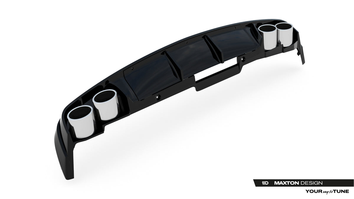 Heckdiffusor + Endschalldampfer Sportauspuff Attrappe Audi A6 Sedan / Avant C8 / C8 Facelift