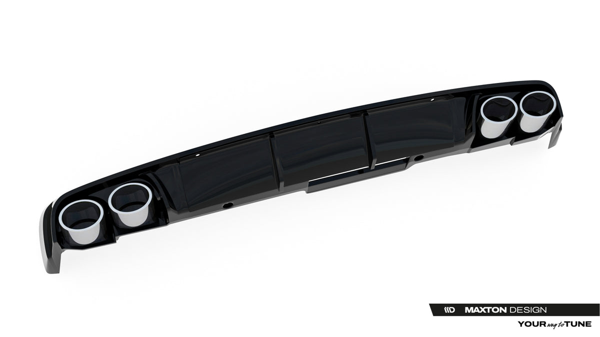 Heckdiffusor + Endschalldampfer Sportauspuff Attrappe Audi A6 Sedan / Avant C8 / C8 Facelift