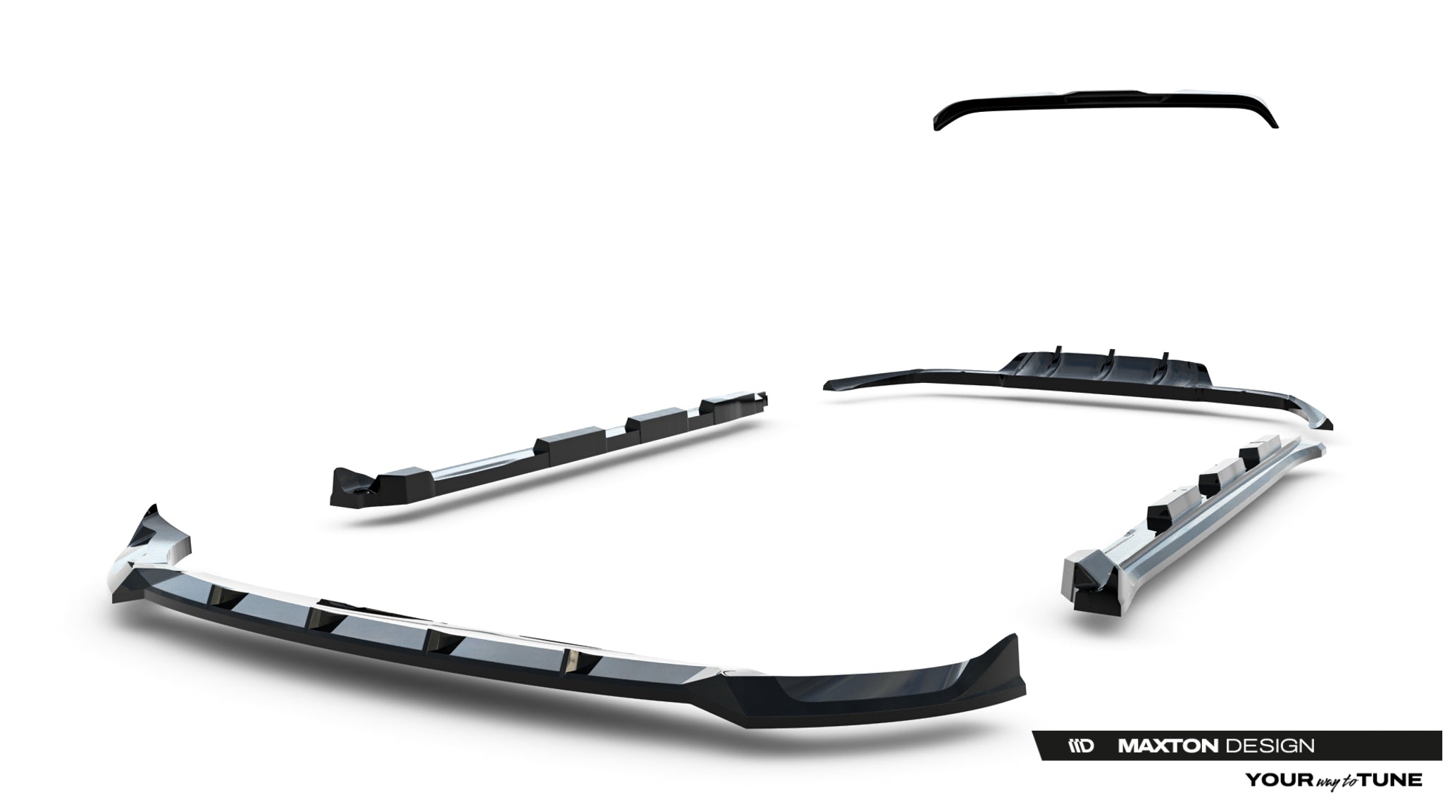 Frontspoiler Lippe, Seitenschweller, Heckdiffusor Land Rover Range Rover Velar R-Dynamic MK1 (Das Kit ist nicht mit einer Anhängerkupplung kompatibel)