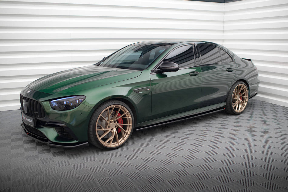 Frontspoiler Lippe, Seitenschweller, Heckdiffusor und Heckseiten Flaps Mercedes-AMG E63 W213 Facelift