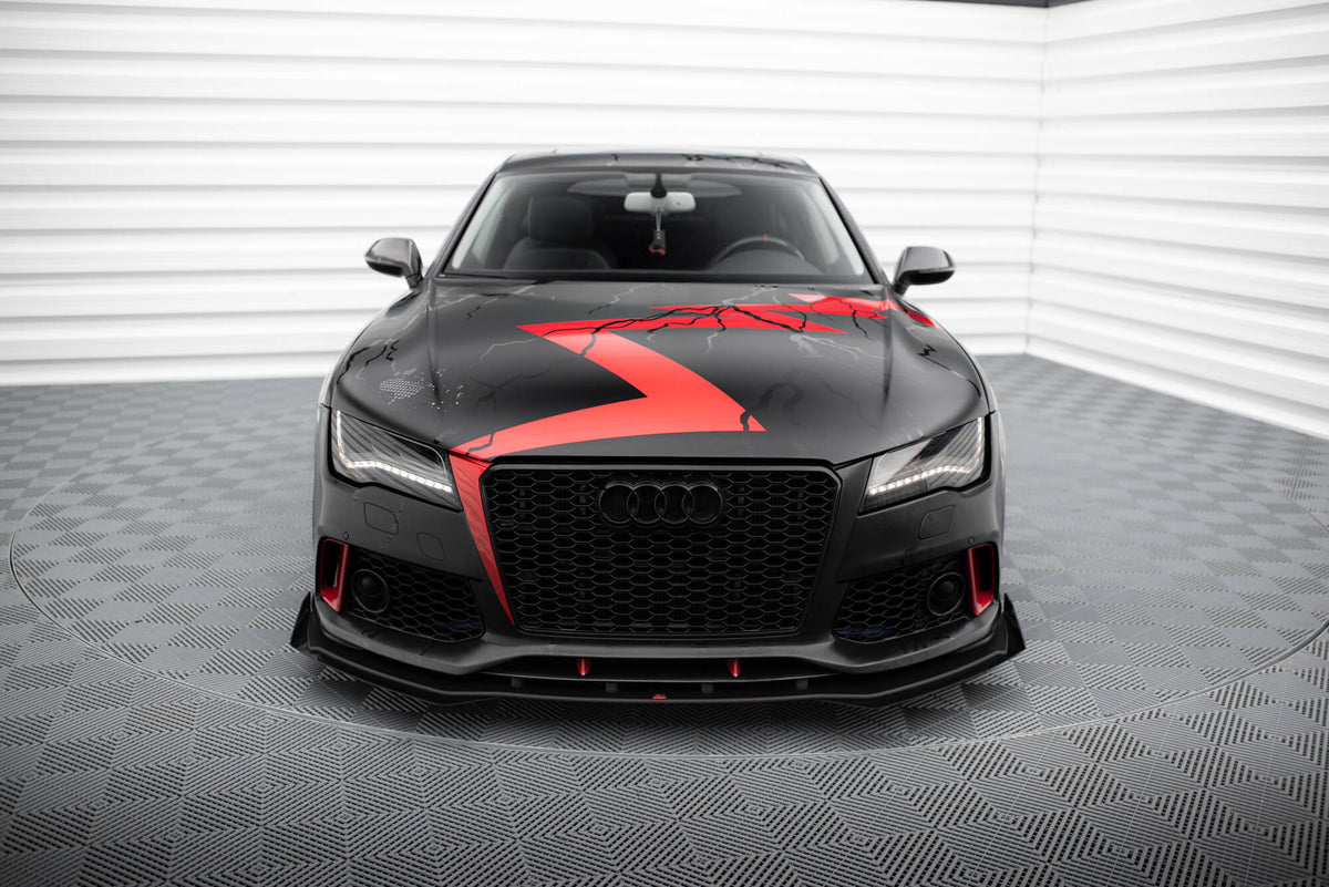 Street Pro Frontspoiler Lippe Flaps + Flaps Audi A7 RS7 Look C7