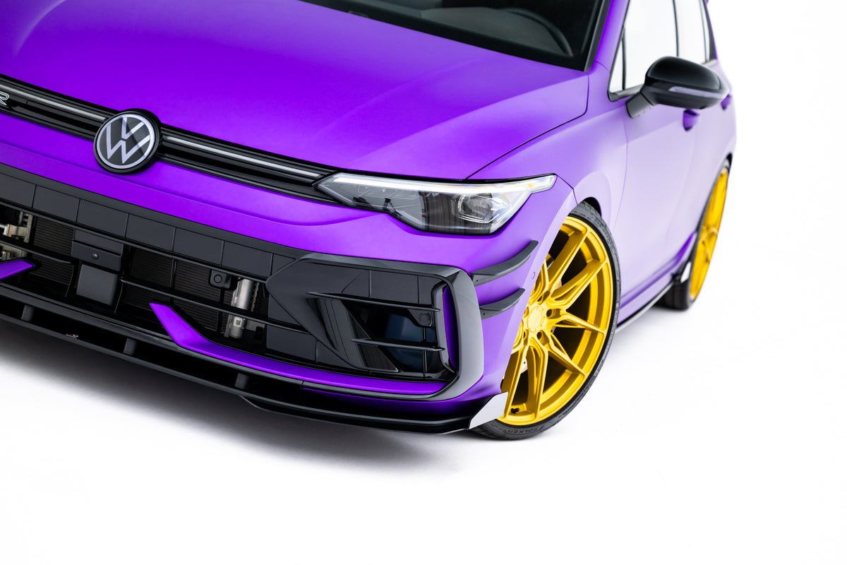 Street Pro Frontspoiler Lippe Flaps + Flaps Volkswagen Golf R Hatchback MK8 Facelift