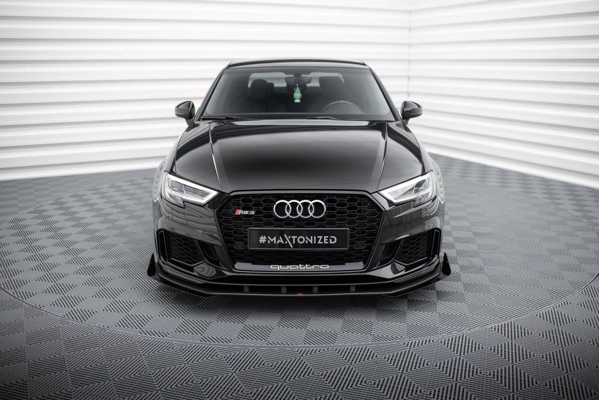Street Pro Frontspoiler Lippe Flaps V.1 + Flaps Audi RS3 Sedan 8V Facelift