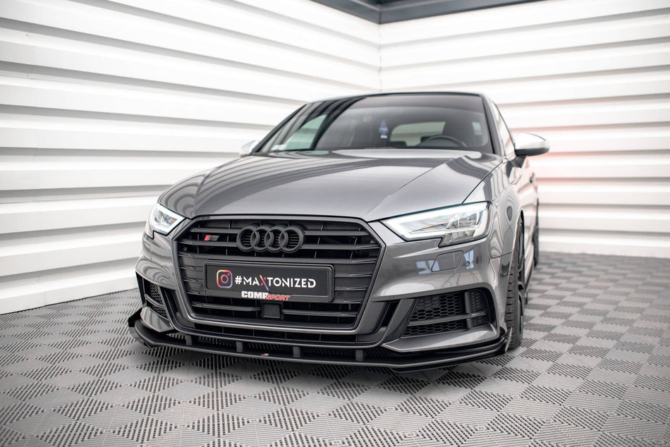Street Pro Frontspoiler Lippe Flaps V.1 + Flaps Audi S3 / A3 S-Line Sportback 8V Facelift