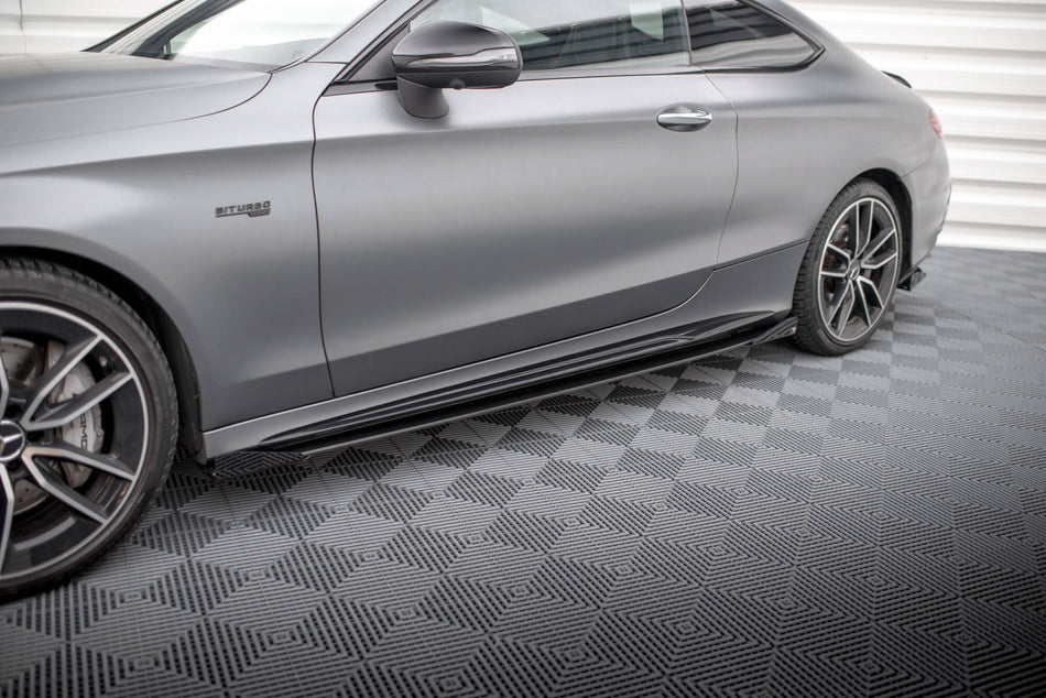 Street Pro Seitenschweller + Flaps Mercedes-AMG C43 Coupe / Cabrio C205 Facelift / A205 Facelift