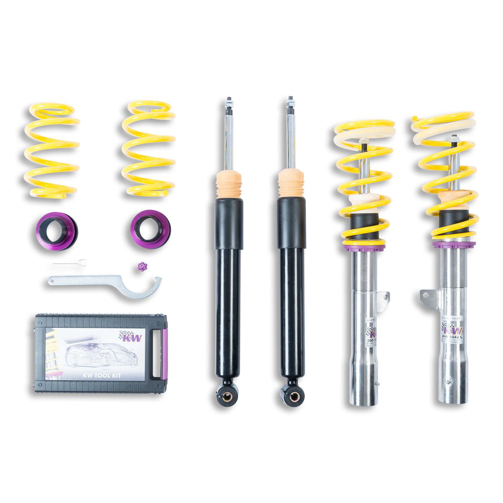 KW Gewindefahrwerk V1 inox für VW Golf 8R mit DCC Stilllegung 25–45 mm